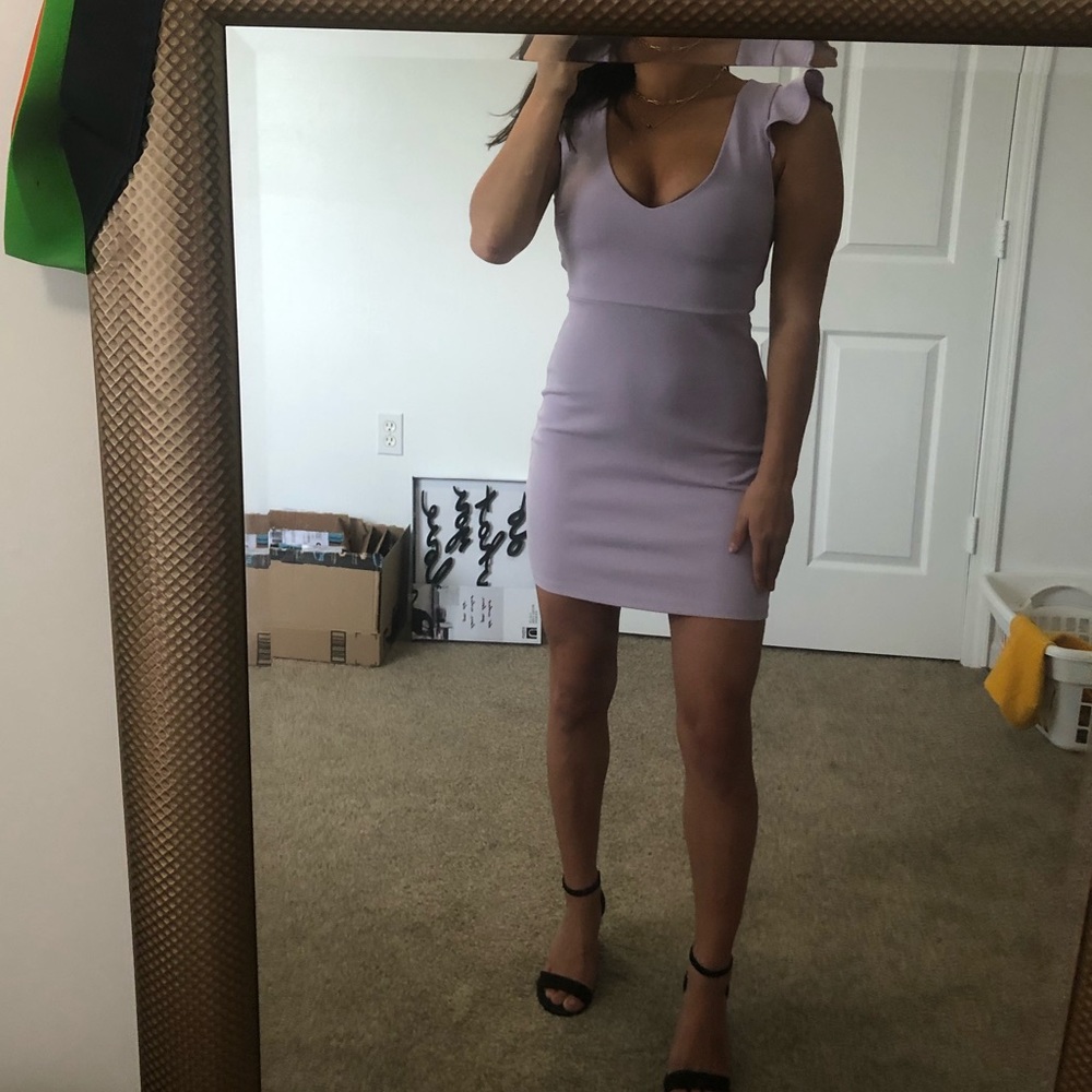 NWT Lavender Criss Cross Open Back Dress